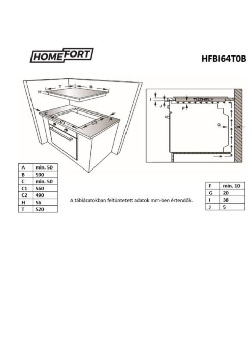 Homefort HFBI64T0B Beépíthető Indukciós Főzőlap Keret Nélküli