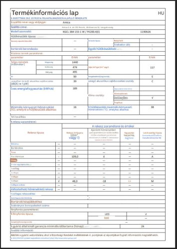 AMICA KGCL384155W E 157L Alulfagyasztós Kombinált Hűtőszekrény