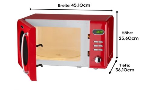 Wolkenstein WMW720 FR Piros Retro 700 W 20 L Mikrohullámú sütő 