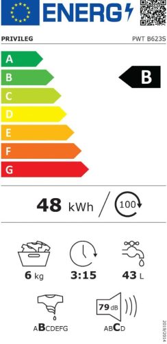 Privileg PWT B623S 6kg 1200f/p Felültöltős Mosógép