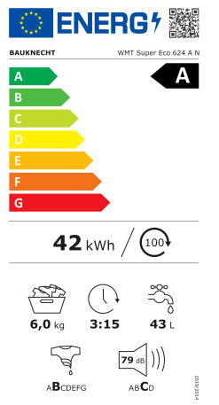 Bauknecht-Whirlpool WMT Super Eco 624 AN A 6kg 1200f/p.Inverteres Felültöltős Mosógép