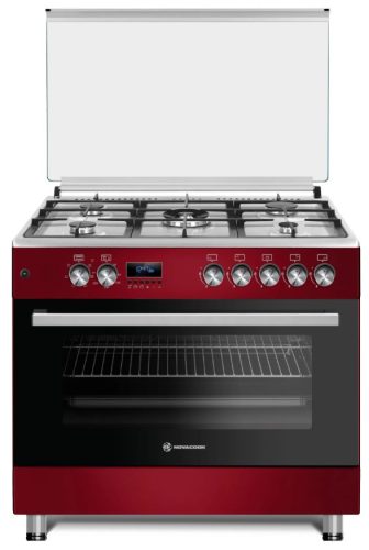 Novacook F9S50E6-RD Bordó Wok 98L Kombinált Tűzhely (90cm)
