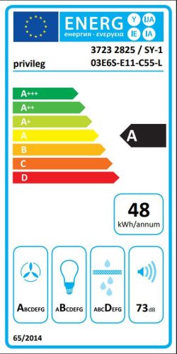 Privileg SY-103E6S-E11-C55-L52-600  A 60cm 593 m3/óra Kürtős Inox Páraelszívó