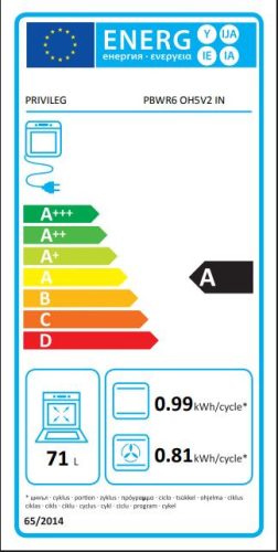 Privileg PBWR6 OH5V IN A 71 Liter Gőztisztítós Beépíthető Sütő
