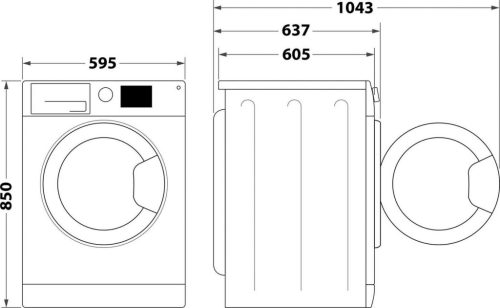 Bauknecht-Whirlpool Super Eco 845 A A 8kg 1400 f/p Inverteres Elöltöltős Mosógép