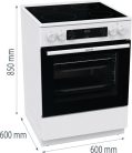 Gorenje GEC5A21WG A 71 Liter AquaClean Elektromos Tűzhely
