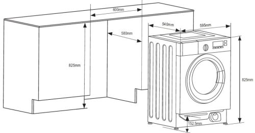 Amica EWA 34660 W A 8kg 1400 f/p Beépíthető Gőzős Inverteres Elöltöltős Mosógép