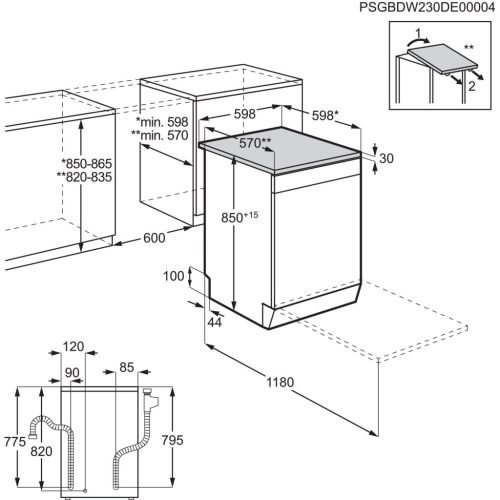 AEG FFB7572APW B 14 Terítékes 3 Fiókos Inverteres Szabadonálló Mosogatógép
