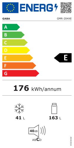 Gaba GMR-204XE E 204L Inox Felülfagyasztós  Kombinált Hűtőszekrény