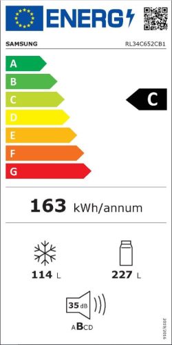 Samsung RL34C652CB1 C 341L Total NoFrost Alulfagyasztós Kombinált Hűtőszekrény