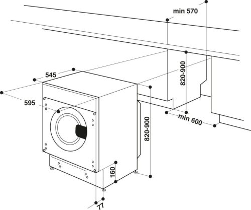 Bauknecht- Whirlpool BI WMBG 71483E DE N D 7kg 1400 f/p Dynamic Inverteres Beépíthető Elöltöltős Mosógép