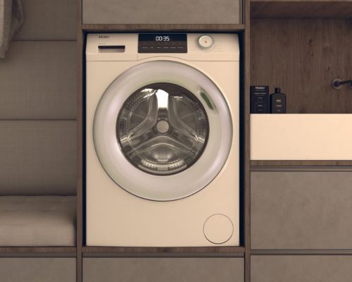 Haier HW80-B14929BU1 A 8kg 1400 f/p BPM Inverteres Keskeny Gőzös Elöltöltős Mosógép