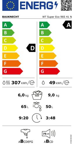 Bauknecht-Whirlpool WT Super Eco 96S 41N  9/6 kg 1400 f/p Inverteres Gőzös Elöltöltős Mosó-Szárítógép