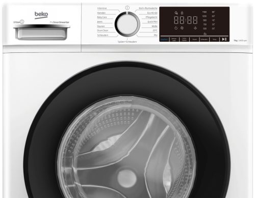 Beko BM3WFOE741PSA A 7kg 1400 f/p ProSmart Inverteres Gőzös Elöltöltős Mosógép