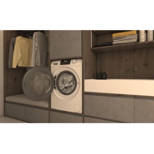 Haier HW80-BP14929 A 8kg 1400 f/p BPM Inverteres Keskeny Gőzös Elöltöltős Mosógép