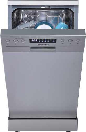 Hanseatic HG4585C10J7610DS C 10 Terítékes Inox Keskeny Mosogatógép