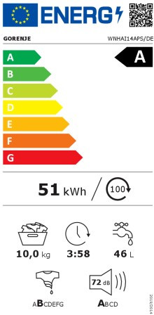 Gorenje WNHAI14 APS A 10kg 1400f/p. Power Drive Inverteres Elöltöltős Mosógép
