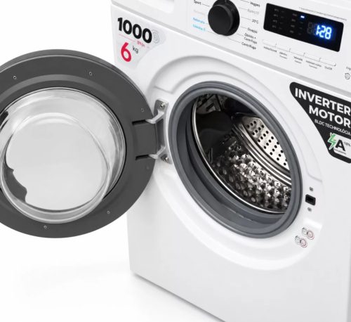 Hausmeister HM 2603 A 6kg 1000 f/p BLDC Inverteres Keskeny Gőzös Elöltöltős Mosógép