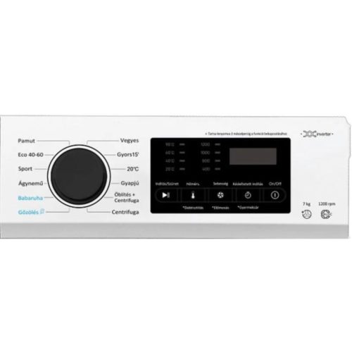 Hausmeister HM 2711 A 7kg 1200 f/p BLDC Inverteres Keskeny Elöltöltős Mosógép