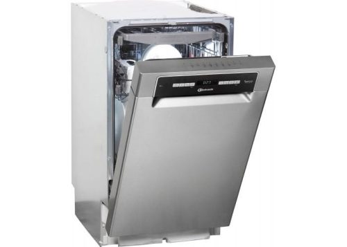 Bauknecht-Whirlpool BSUO 3O21 PF X E 10 Terítékes 45 cm Keskeny 3 Fiókos Inverteres Pult Alá Építhető Mosogatógép Inox