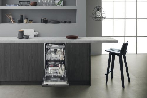 Bauknecht-Whirlpool BSUO 3O21 PF X E 10 Terítékes 45 cm Keskeny 3 Fiókos Inverteres Pult Alá Építhető Mosogatógép Inox