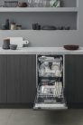 Bauknecht-Whirlpool BSUO 3O21 PF X E 10 Terítékes 45 cm Keskeny 3 Fiókos Inverteres Pult Alá Építhető Mosogatógép Inox