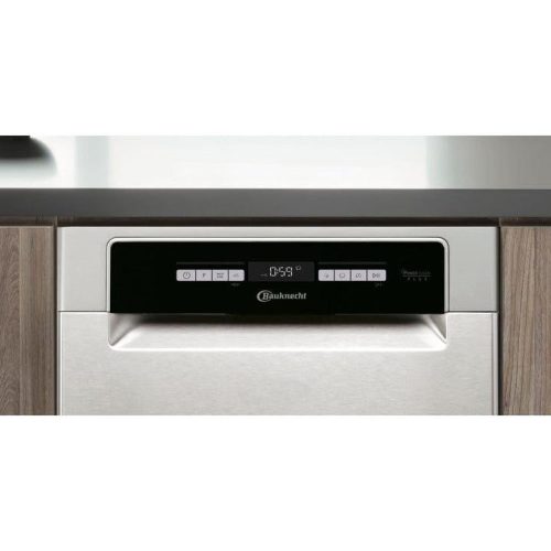 Bauknecht-Whirlpool BSUO 3O21 PF X E 10 Terítékes 45 cm Keskeny 3 Fiókos Inverteres Pult Alá Építhető Mosogatógép Inox