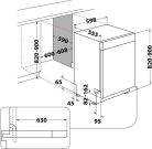 Bauknecht-Whirlpool B7U HS51 X B 15 Terítékes 60 cm-es PowerClean Pro Inox Pult Alá Építhető Mosogatógép