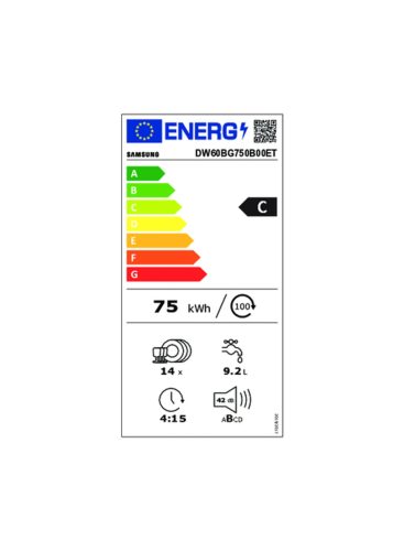 Samsung DW60BG750USLET C 14 Terítékes 60 cm-es Inox Pult Alá Építhető Mosogatógép – Wi-Fi, Automatikus Ajtónyitás, 42 dB