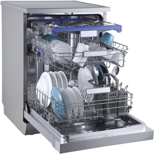 Hanseatic HG6085C14T7635EI C 14 Terítékes 3 Fiókos Inox Szabadonálló Mosogatógép